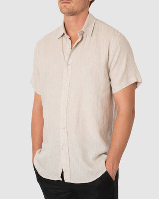 DESTii Natural Short Sleeve Linen Shirt
