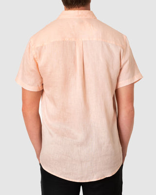 DESTii Peach Short Sleeve Linen Shirt