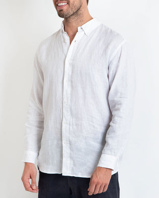 DESTii White Long Sleeve Linen Shirt